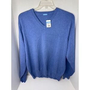 J.M. Laughlin Heather Chambray V-Neck Sweater, Womenswear, Extra Large, XL